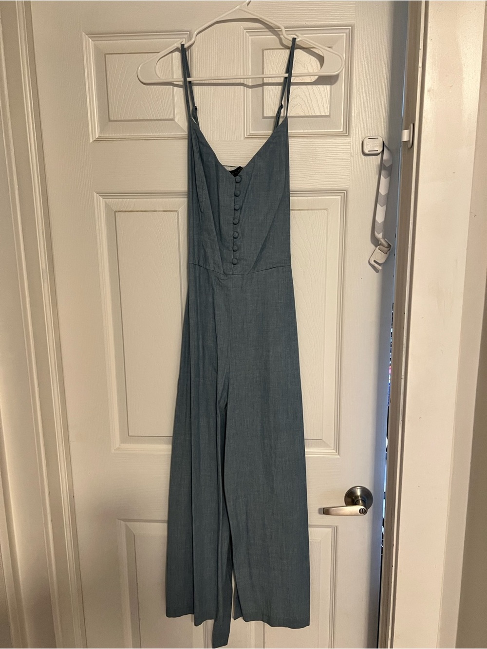 Banana Republic Slate Blue Button-Front Wide-Leg Jumpsuit NWOT